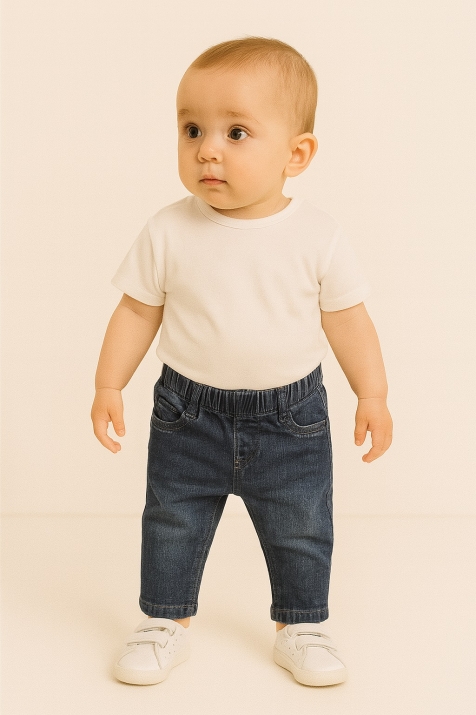 Детски дънки момиче, син цят