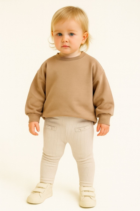 Детски клин рипс, бежов цвят