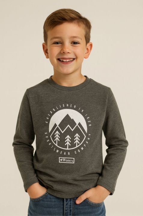 Детска блуза момче дълъг ръкав, сив цвят