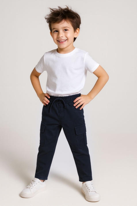 Детски панталон за момче, тъмно син цвят