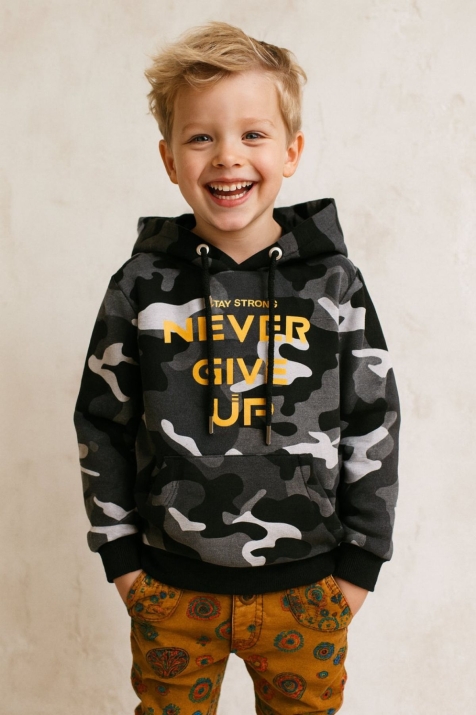 Детски суитшърт за момче, сив цвят