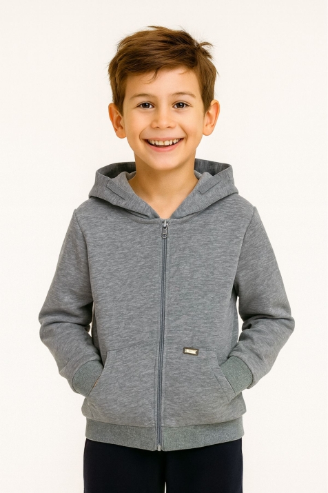 Детски суитшърт за момче, сив цвят