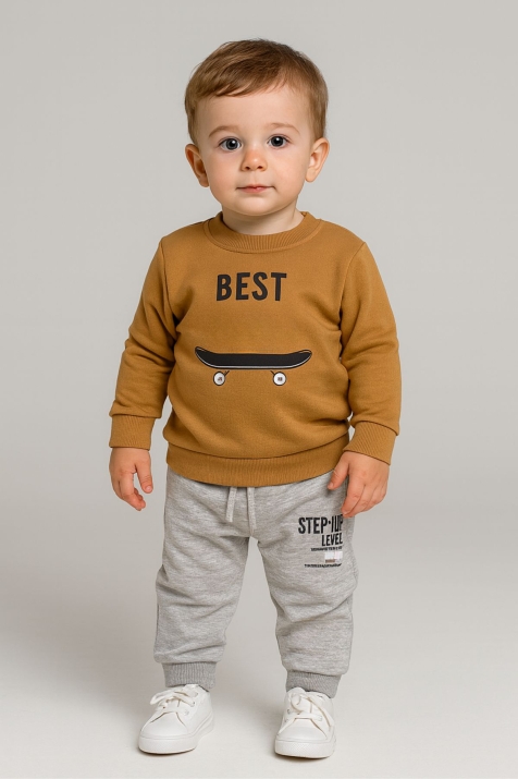 Детска долница за момче, сив цвят