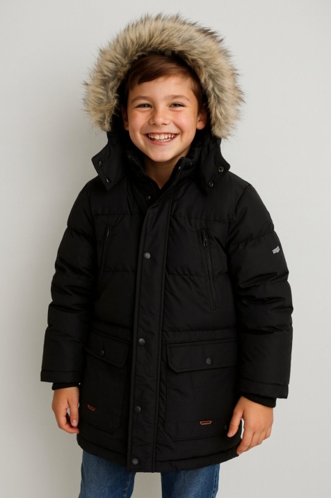 Детско зимно яке за момче, черен цвят 