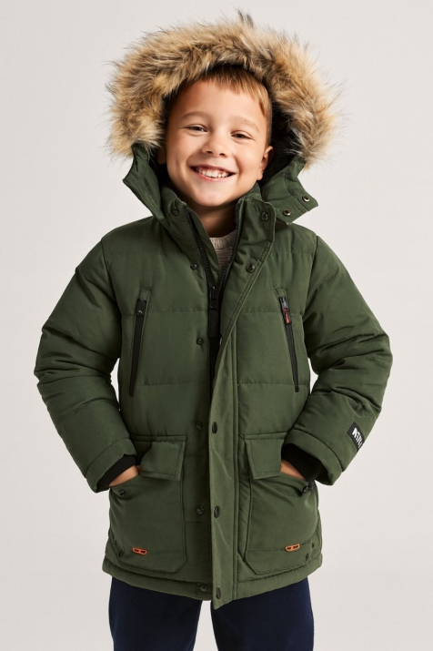 Детско зимно яке за момче, зелен цвят 