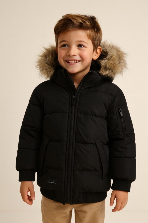 Детско зимно яке за момче, черен цвят 