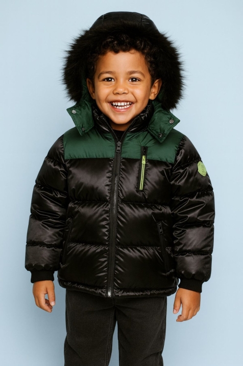 Детско зимно яке за момче, черен цвят