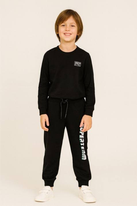 Детска долница вата за момче, черен цвят