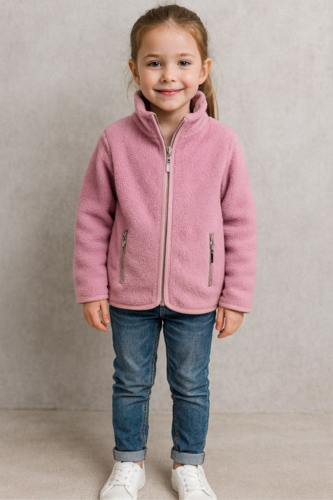 Детски суитшърт за момиче, цвят пудра 