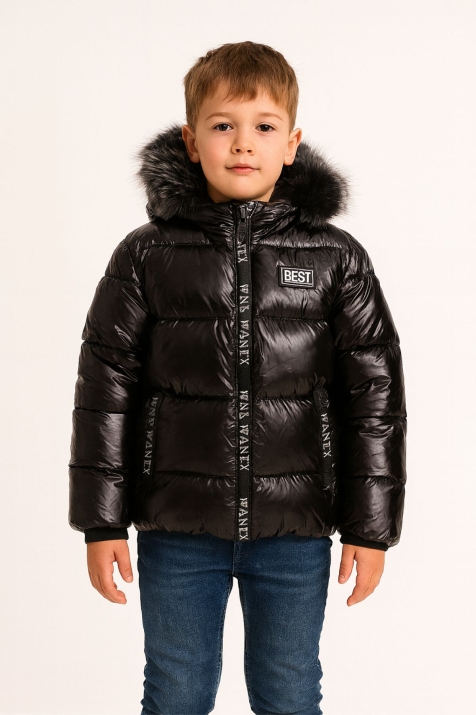 Детско яке за момче, черен цвят