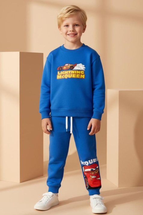 Детски комплект за момче с дълъг ръкав, син цвят