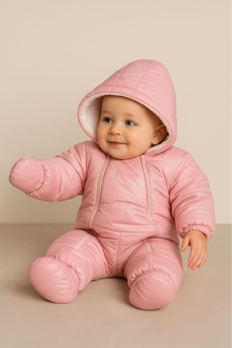 Бебешки космонавт за момиче, розов цвят