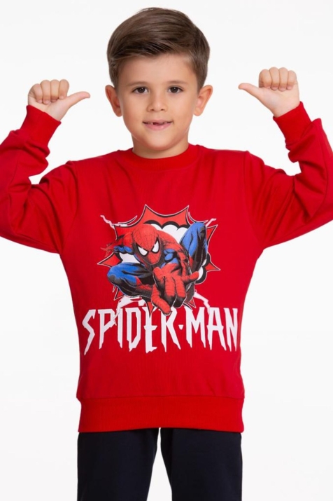 Детска блуза за момче с дълъг ръкав, червен цвят