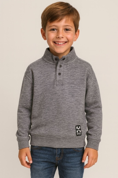 Детска блуза за момче с дълъг ръкав, сив цвят