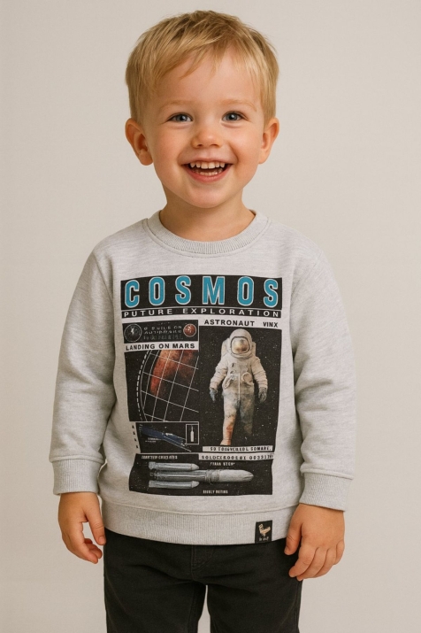 Детска блуза момче дълъг ръкав, сив цвят
