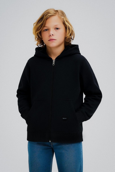 Детски суитшърт за момче, черен цвят