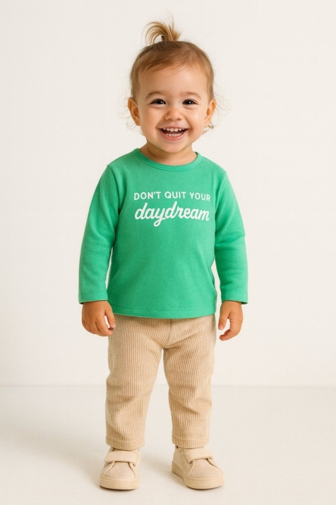 Детска блуза момиче с дълъг ръкав,зелен цвят