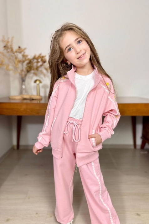 Детска комплект за момиче, розов цвят