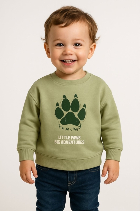 Детска блуза за момче с дълъг ръкав, зелен цвят