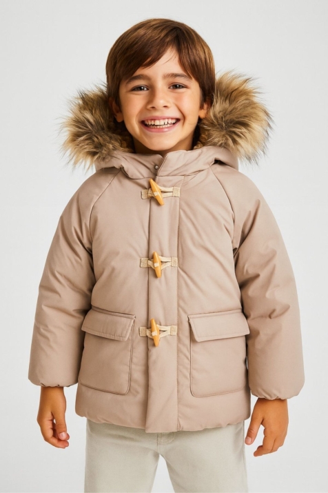 Детско зимно яке за момче, светло кафяв цвят 