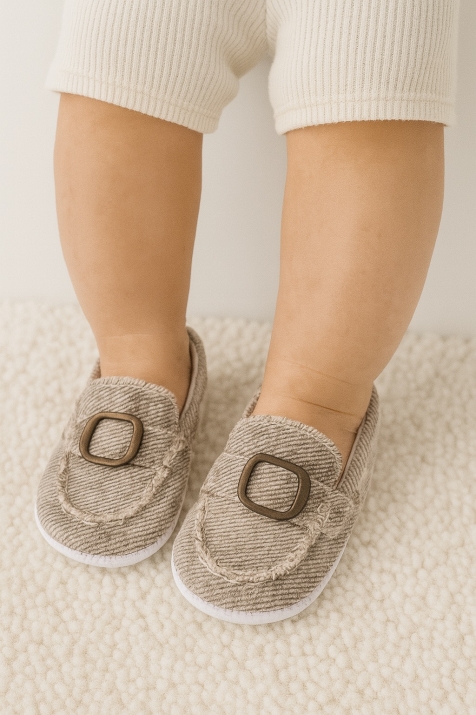 Бебешки декоративни обувки, сив цвят