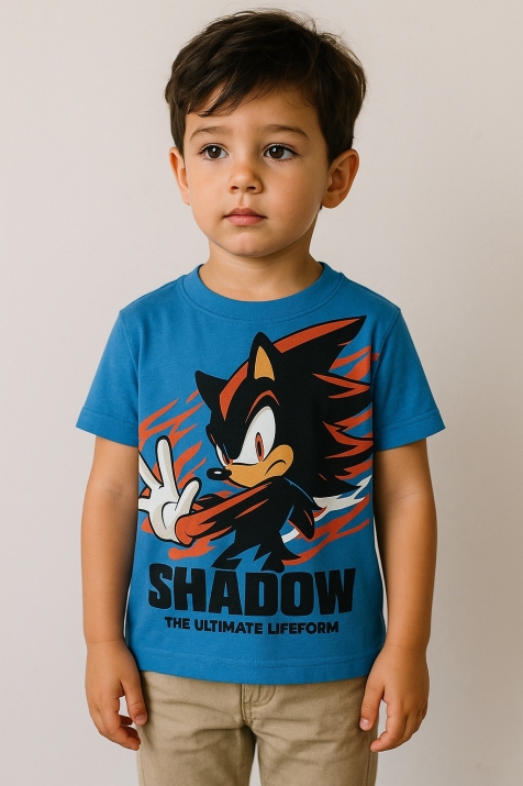 Детска тениска за момче Sonic, син цвят 