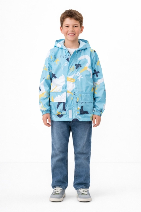 Детско яке момче, цвят тюркоаз