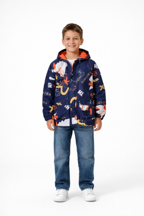 Детско яке момче, тъмно син цвят