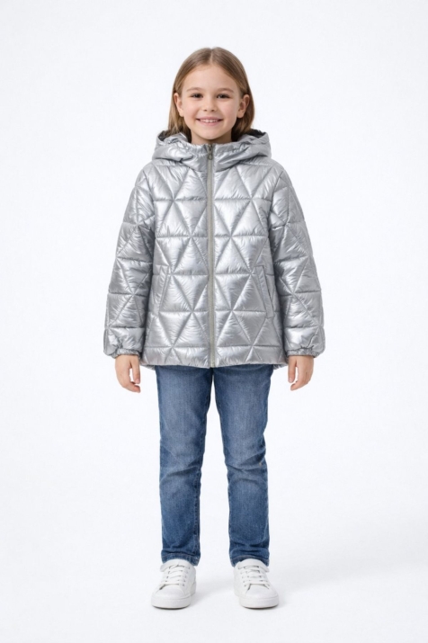 Детско яке  момиче, сив цвят