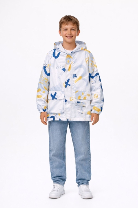 Детско яке момче, бял цвят