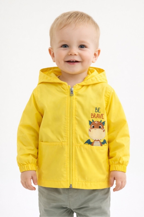 Детско яке за момче, жълт цвят