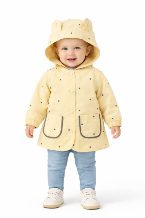 Детско яке момиче, жълт цвят