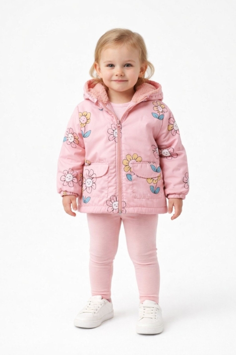 Детско яке момиче, розов цвят