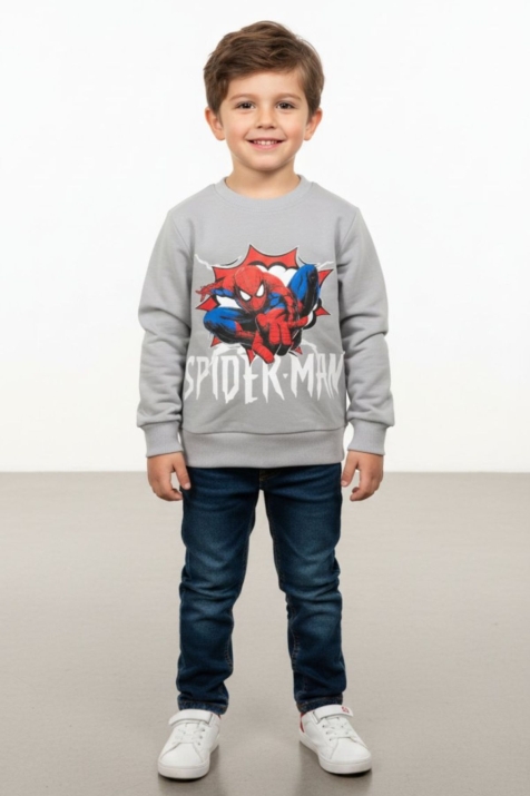 Детска блуза за момче с дълъг ръкав, сив цвят