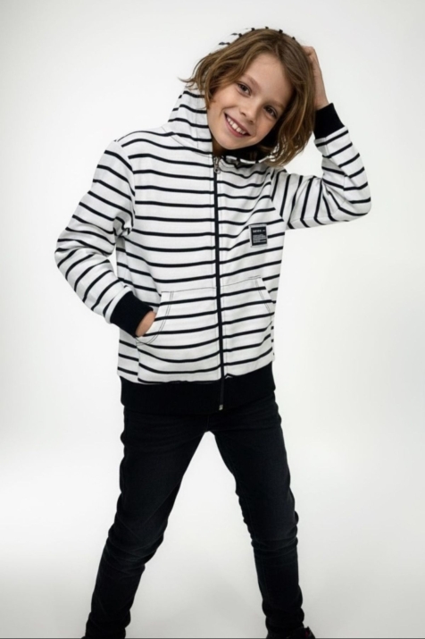 Детски суитшърт за момче, бял цвят  