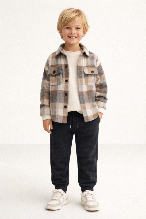 Детска долница за момче, тъмно сив цвят 