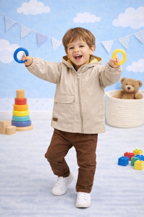 Детско яке за момче, бежов цвят