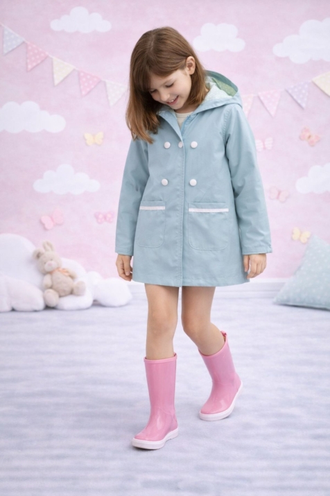 Детско яке за момиче, свтло син цвят