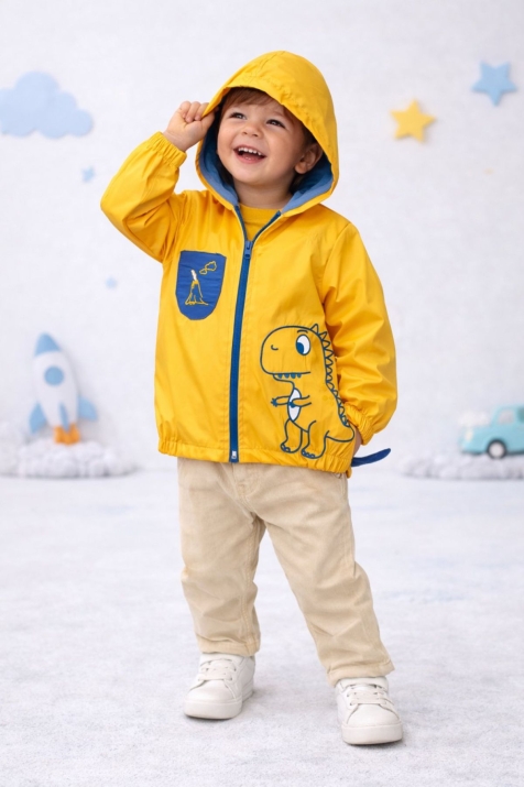 Детско яке за момче, жълто цвят