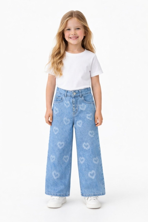 Детски дънки за момиче, син цвят