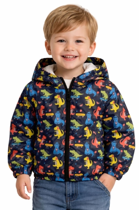 Детско яке момче с динозавър, черен цвят