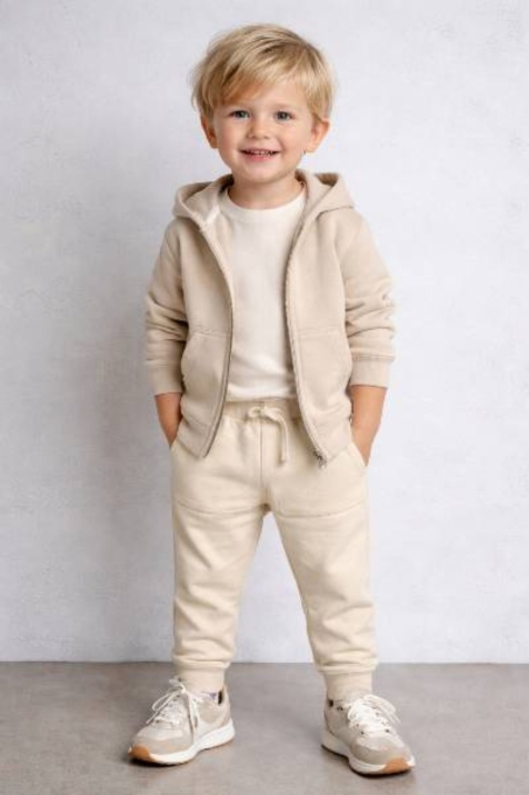 Детска долница за момче, цвят екрю