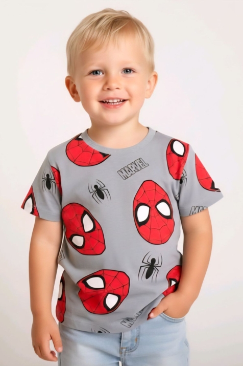 Детска тениска за момче, сив цвят