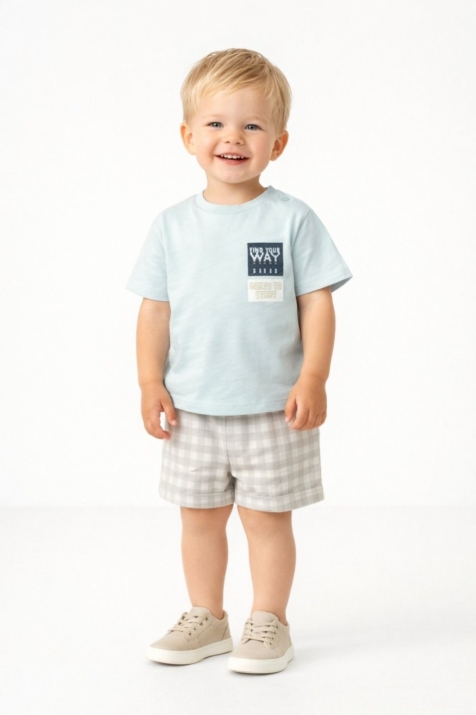 Детска тениска за момче, цвят мента