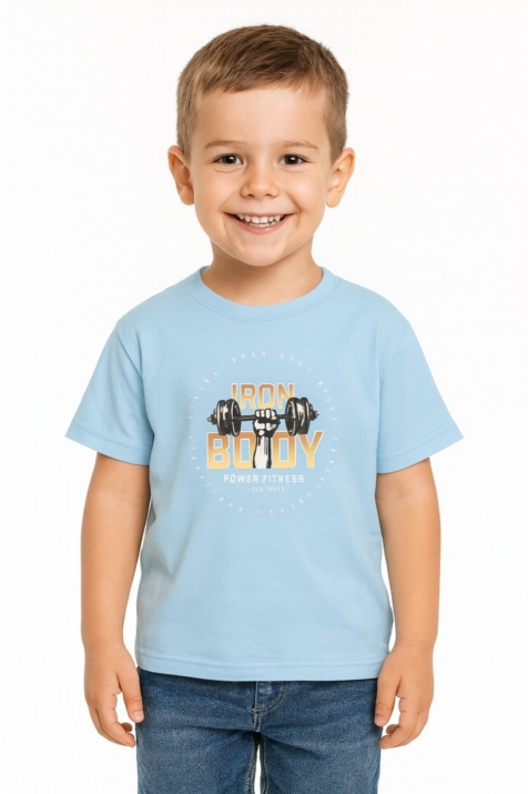 Детска тениска за момче, син цвят 