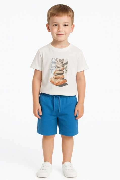 Детски комплект за момче с къс ръкав, син цвят 