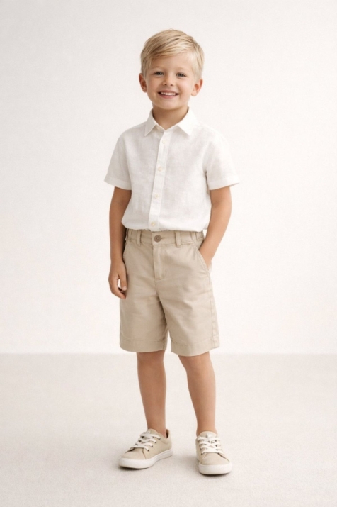 Детски къси панталонки за момче, кафяв цвят