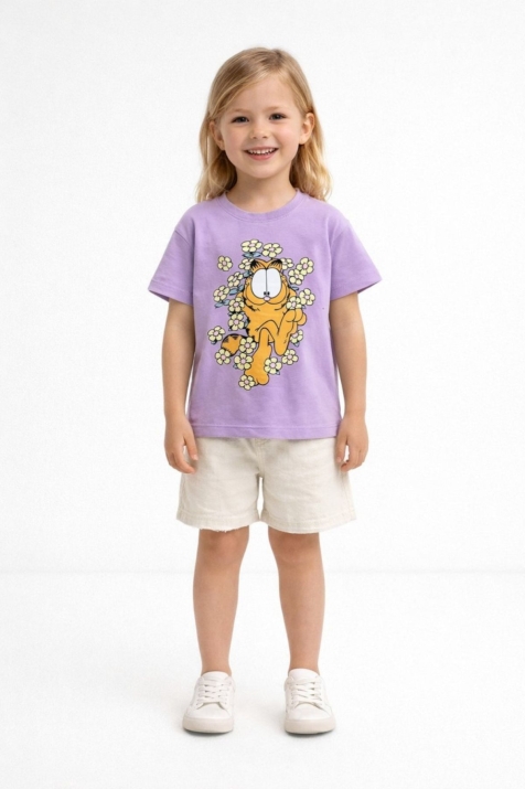 Детска тениска за момиче, лилав цвят