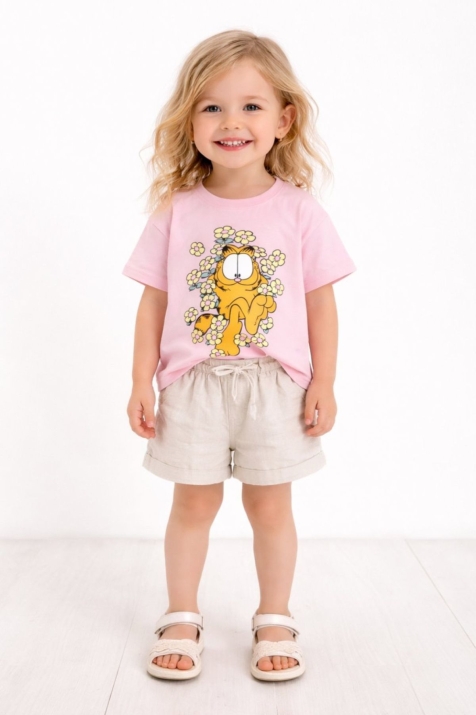 Детска тениска за момиче, розов цвят
