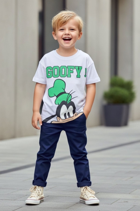 Детска тениска за момче, бял цвят   